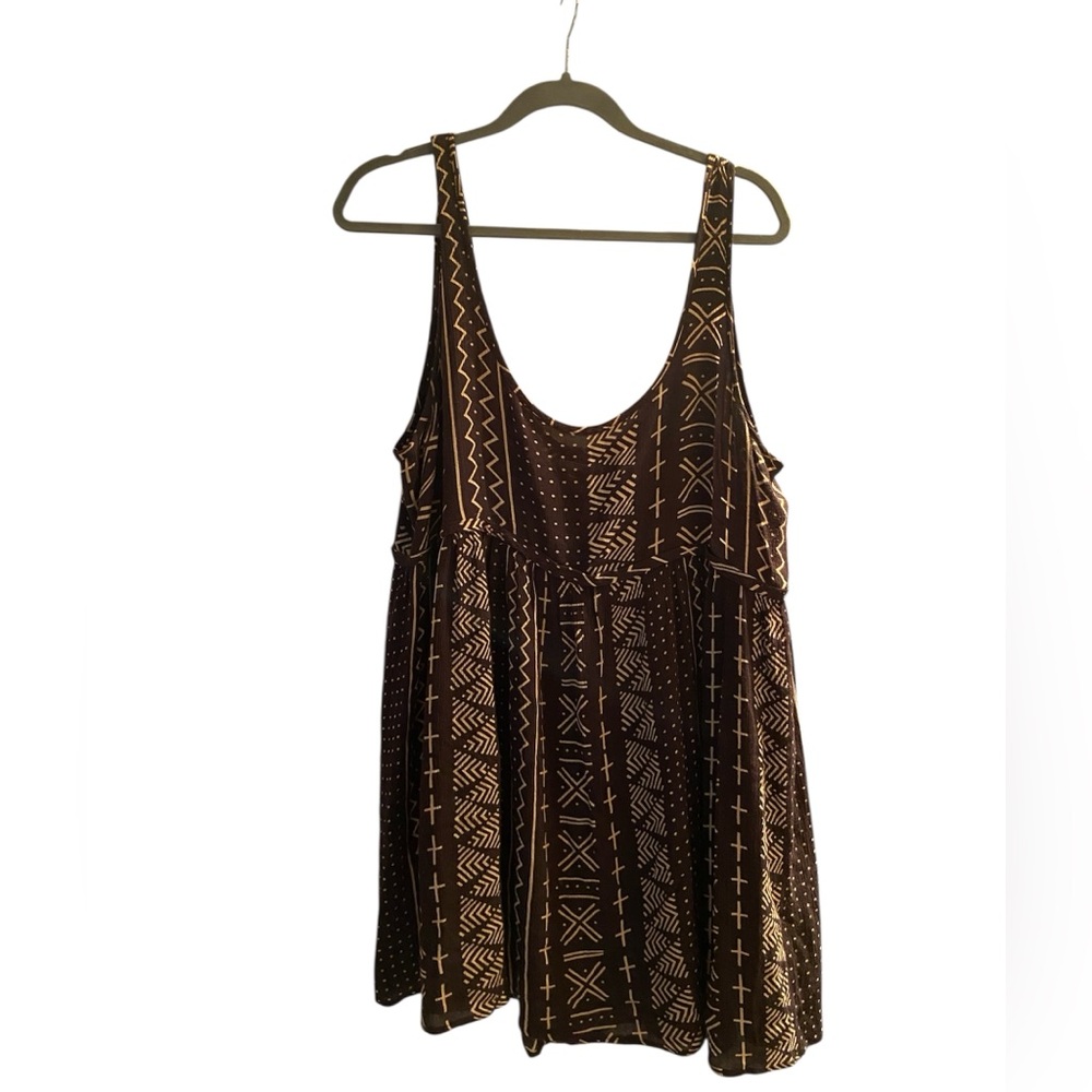 Brown and Cream Patterned Dress
